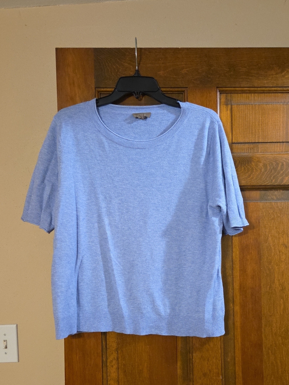 Milano Light Blue Short Sleeve Knit Sweater